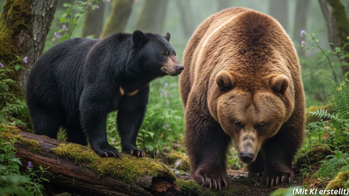 Nihon Tsukinowa-guma und Ezo-Higuma (KI-Bild)