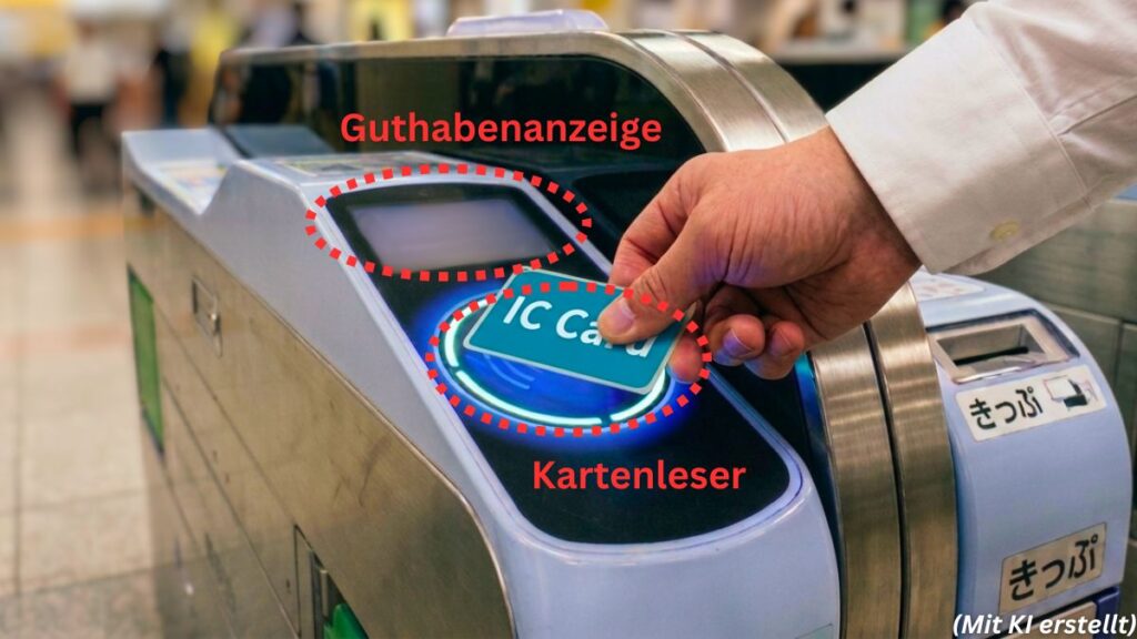 Prepaid-IC-Karte an der Bahnsteigsperre (KI-Bild)