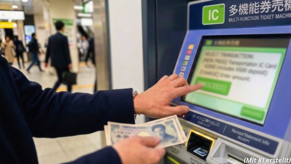 Ticketautomat mit IC-Karte-Funktion (KI-Bild)